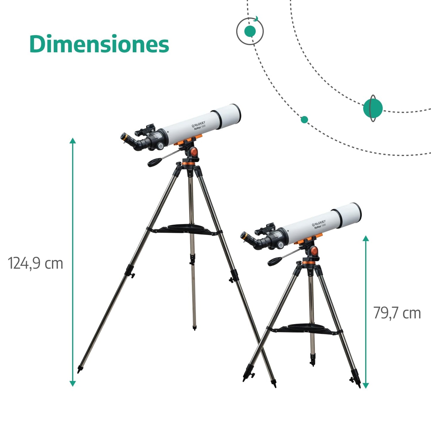 Telescopio 80 mm – Portátil, 25x-250x, Niños y Principiantes